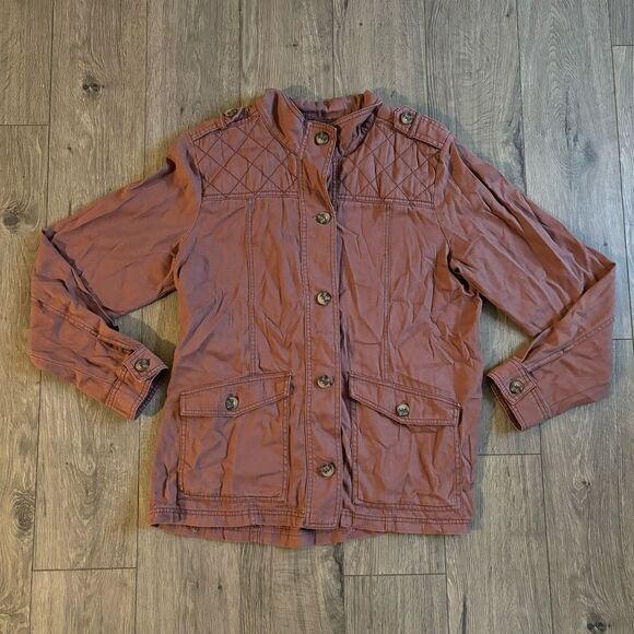 Maurices Solid Quilted Yoke Utility Jacket‎ Size Large - Picture 1 of 4